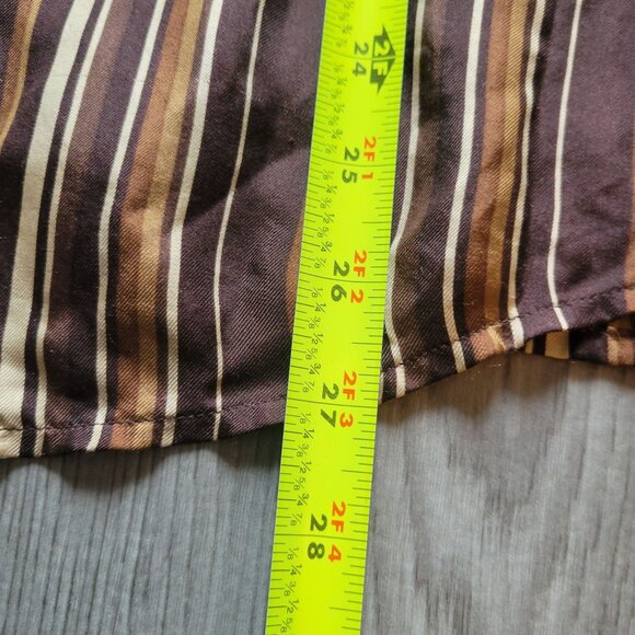 Jones New York Signature Brown & Beige Striped Silk Button-Up Blouse 2X - Picture 7 of 7